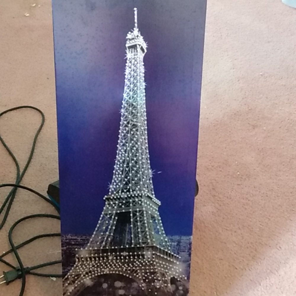 Eiffel Tower print wall hanging with crystals